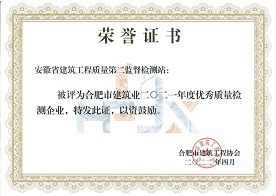合肥市建筑业二0二一年度优秀质量检测企业